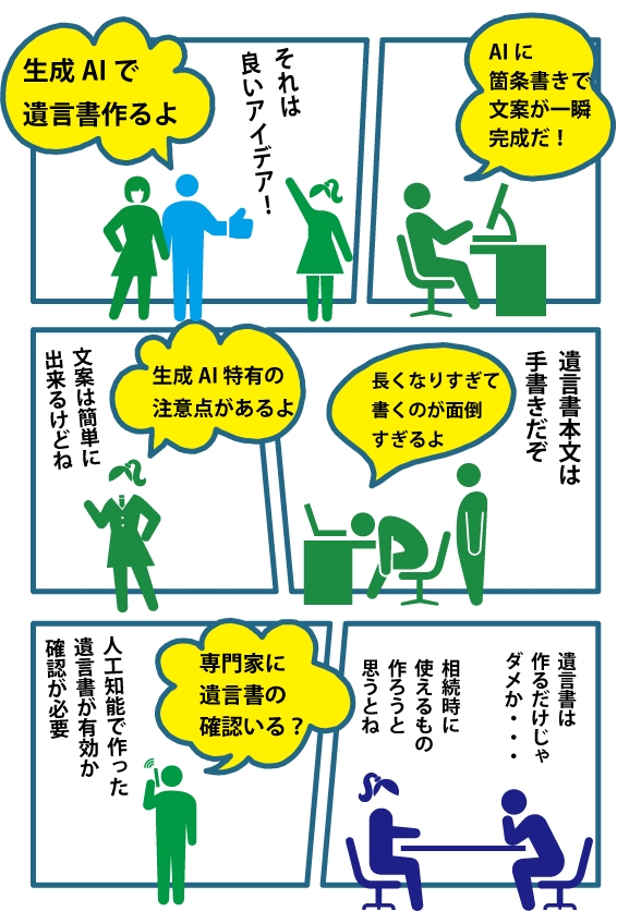 漫画、生成AIで遺言書を作成する